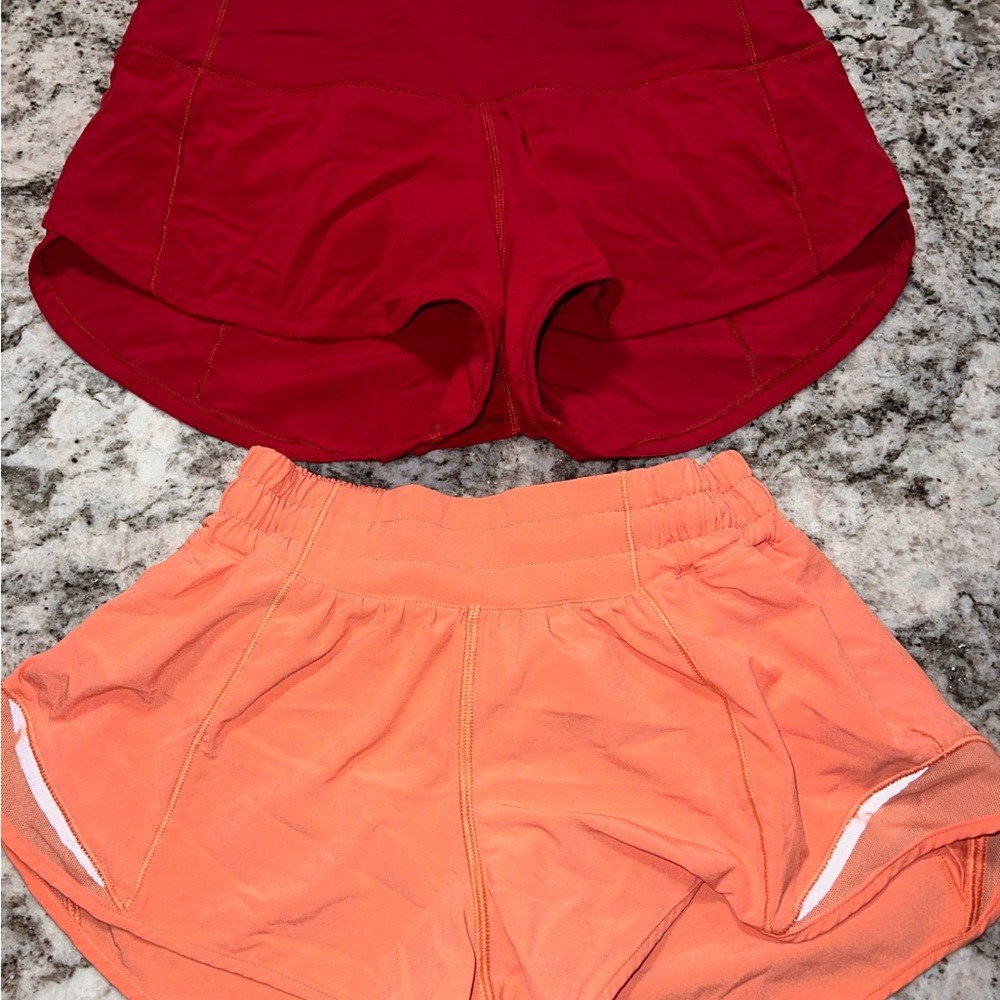 Women's Red and Orange Lululemon Shorts